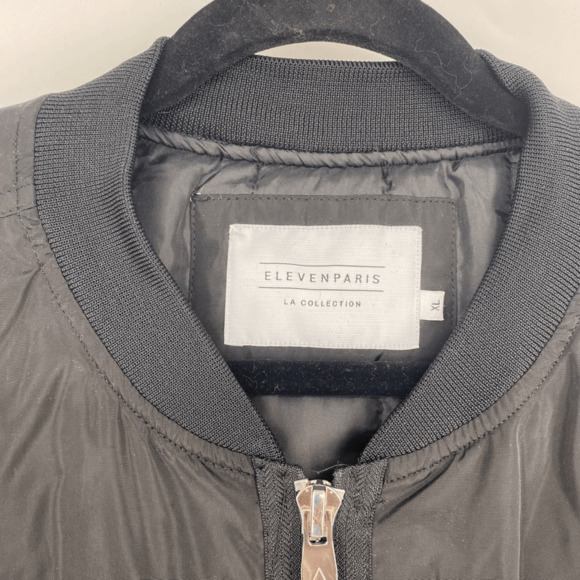 Eleven Paris Mens Bomber Jacket Size XL Black Grunge Lagenlook - Picture 4 of 8